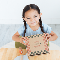 Pearhead Wooden Pizzeria Toy Set, 18-Piece Pizza Pretend Play Food