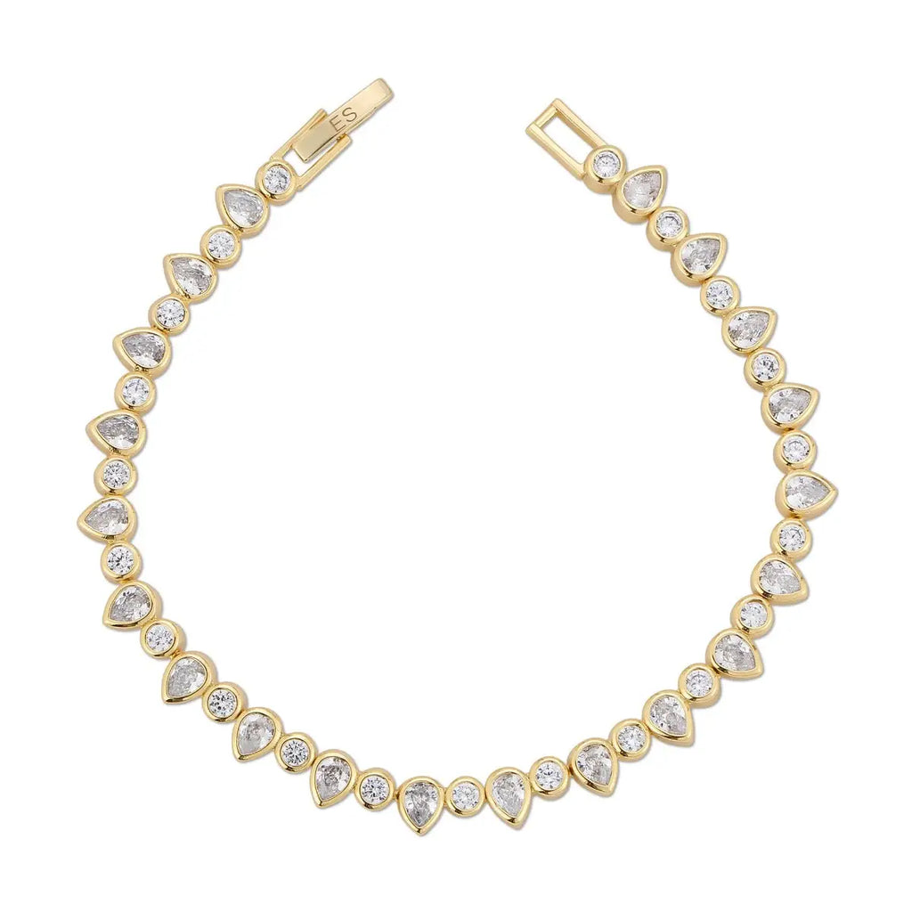 Elizabeth Stone Teardrop Tennis Bracelet in Gold