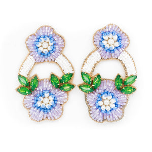 Beth Ladd Collections - East Hampton Flower Earrings in Periwinkle