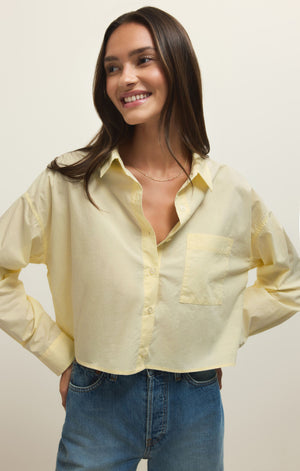 Z Supply Lisette Button Down Top in Pineapple