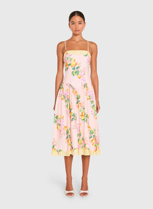 Amanda Uprichard Delora Midi Dress in Limoncello