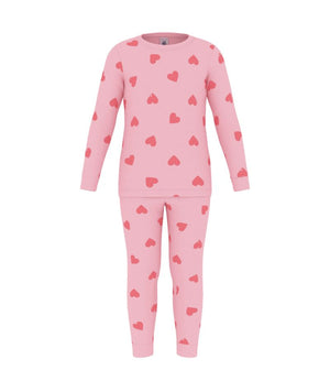 Petit Bateau Loungewear Set in Hot Pink Hearts