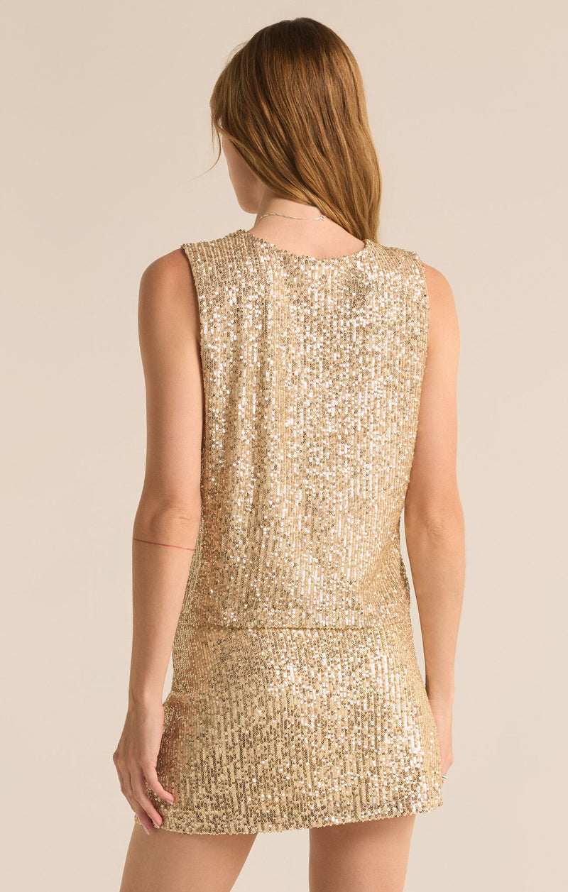 Z Supply Sloane Sequin Top  in Champagne