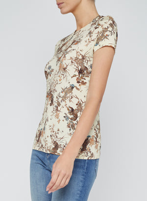 L'Agence Ressi Short Sleeve Crew Tee in Tapestry Jungle