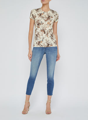 L'Agence Ressi Short Sleeve Crew Tee in Tapestry Jungle