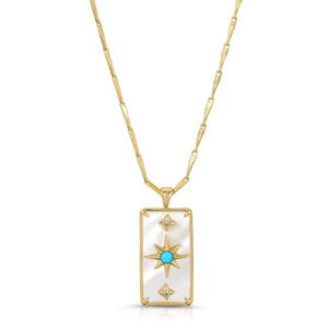 Elizabeth Stone Starman Pendant in Mother of Pearl / Turquoise