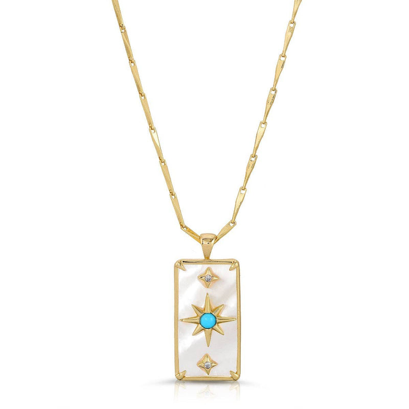 Elizabeth Stone Starman Pendant in Mother of Pearl / Turquoise