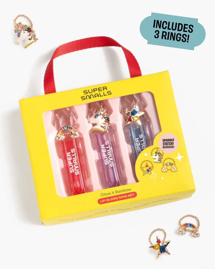Super Smalls Gloss It Rainbow Lip Gloss Ring Set