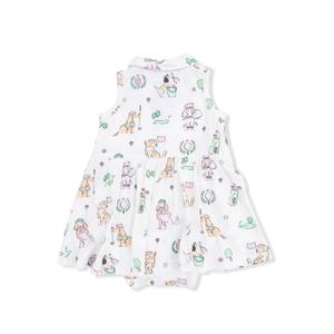 Angel Dear Polo Tennis Dress in Country Club Dogs Pink