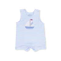 Angel Dear Romper in Bubbly Sailboat Stripe