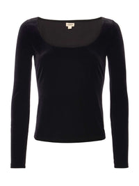 L'Agence Jelena Velvet Top in Noir