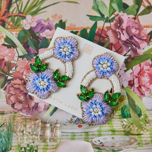 Beth Ladd Collections - East Hampton Flower Earrings in Periwinkle