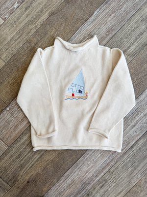 A Soft Idea Summer Sail Roll Neck Sweater in Natural