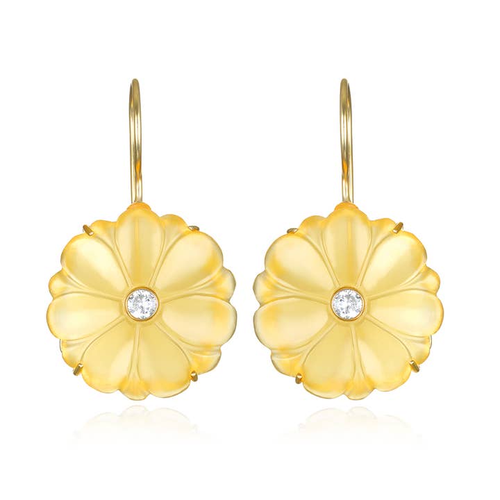 Amelia Rose Magnolia Earring in Lemon