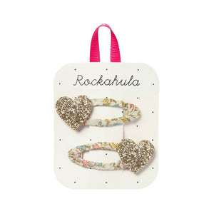 Rockahula Kids Petal Glitter Heart Clips