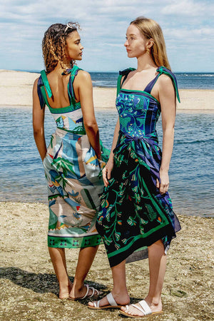 Jessie Zhao New York Beach Sarong Wrap in Leopards In The Verdant Wild
