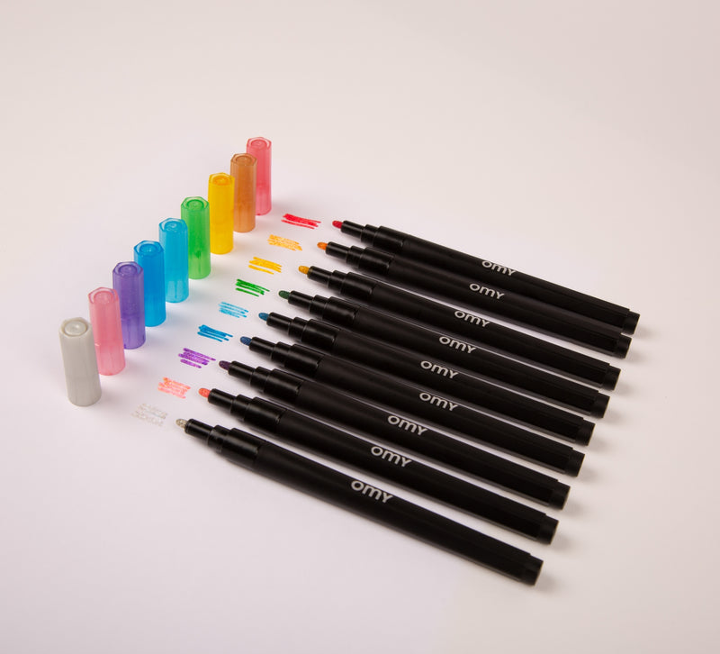 OMY Glitter Markers - Set of 9