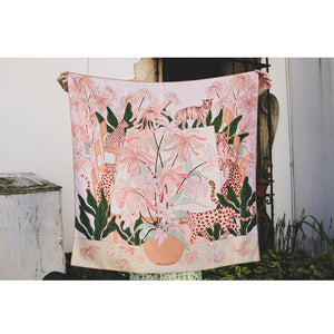 Jessie Zhao New York Double Sided Silk Scarf in Jungle Gathering