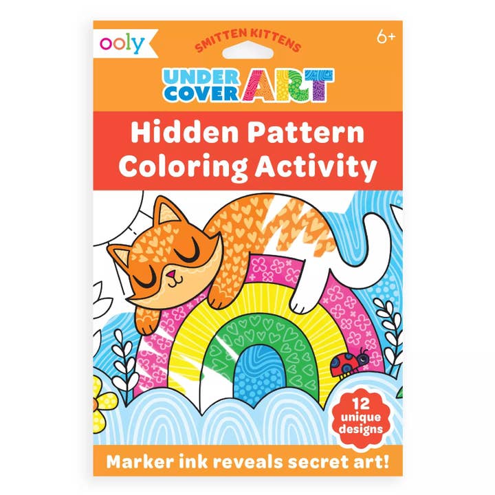 OOLY Undercover Art Hidden Patterns Coloring in Smitten Kitten