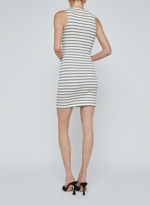 L'Agence Ellis Racerback Mini Dress in Black/Ivory