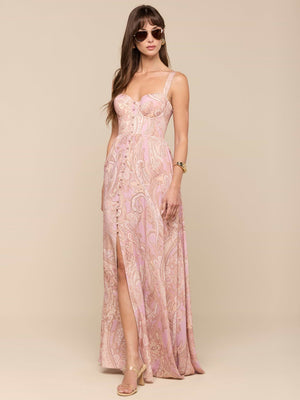 L'Agence Rosette Maxi Dress in Paisley