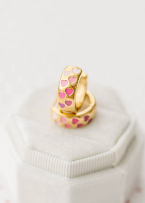 Pierced Co Chunky Pink Heart Ombré Huggies