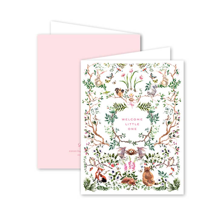 Dogwood Hill Woodland Baby Pink Card