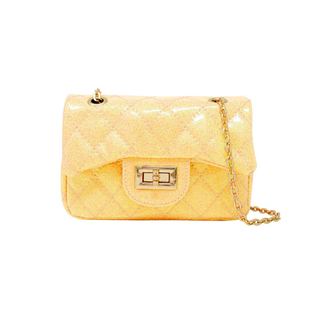 Zomi Gems Classic Quilted Sparkle Mini Bag in Yellow