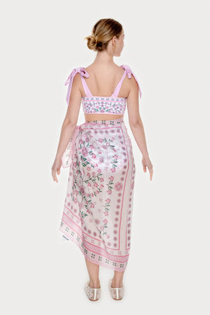 Jessie Zhao New York Beach Sarong Wrap in Pink Blossom
