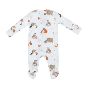 Angel Dear 2 Way Zipper Footie in Mixed Woodland Animals