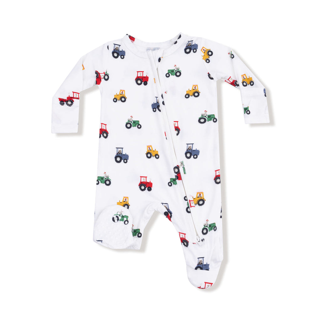 Angel Dear 2 Way Zipper Footie in Mini Tractors