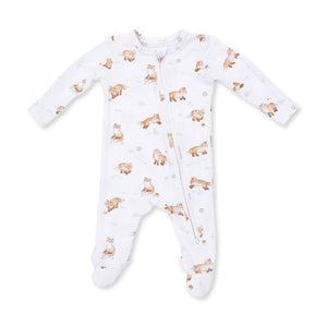 Angel Dear 2 Way Zipper Footie in Little Fox Explorer