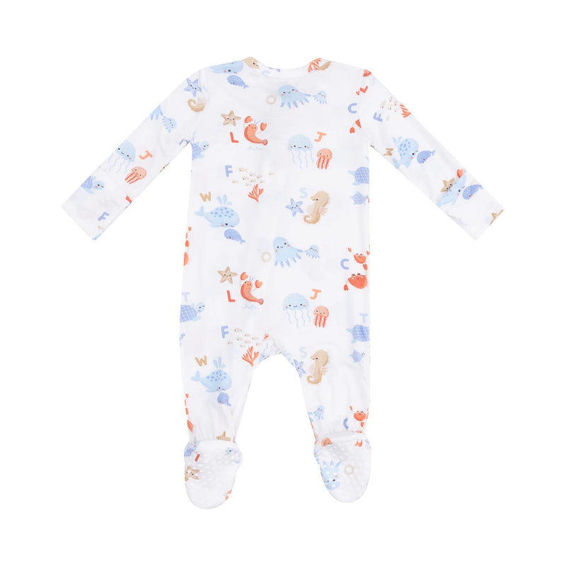 Angel Dear 2 Way Zipper Footie in Coastal Abcs