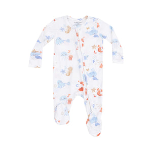 Angel Dear 2 Way Zipper Footie in Coastal Abcs