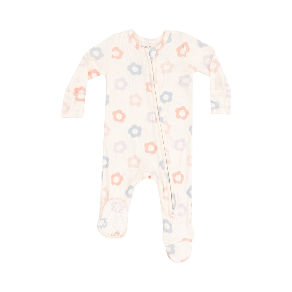 Angel Dear 2 Way Zipper Footie in Daisy Pop