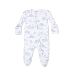 Angel Dear 2 Way Zipper Footie in Farm Animals Party