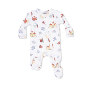 Angel Dear 2 Way Zipper Footie in Sunny Sandcastles