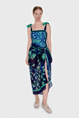 Jessie Zhao New York Beach Sarong Wrap in Leopards In The Verdant Wild