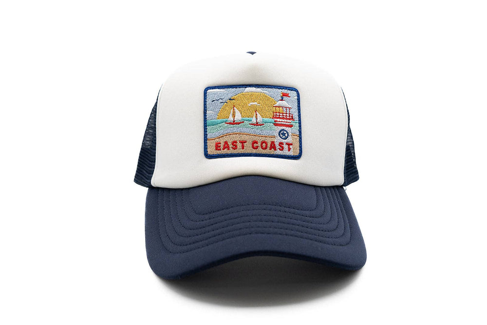 Navy & White Foam Trucker