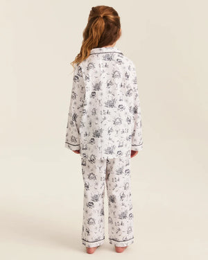 Petite Plume Kid's Twill Pajama Set in Hallow's Eve Toile