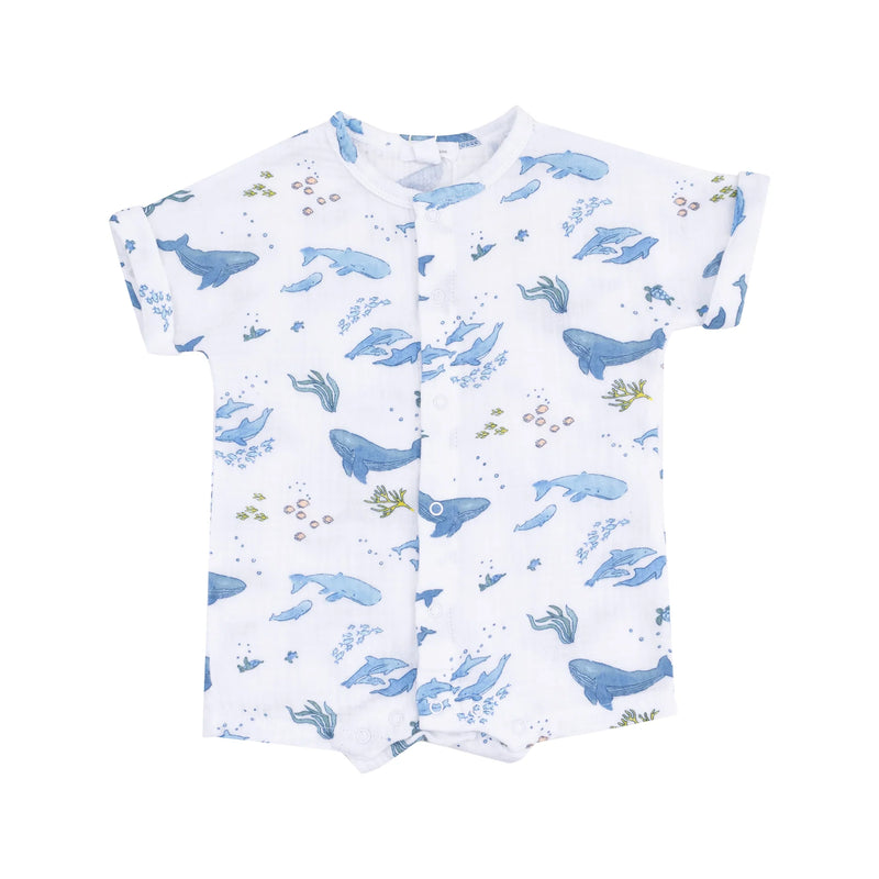 Angel Dear Watercolor Blue Whales Dolman Henley Shortall