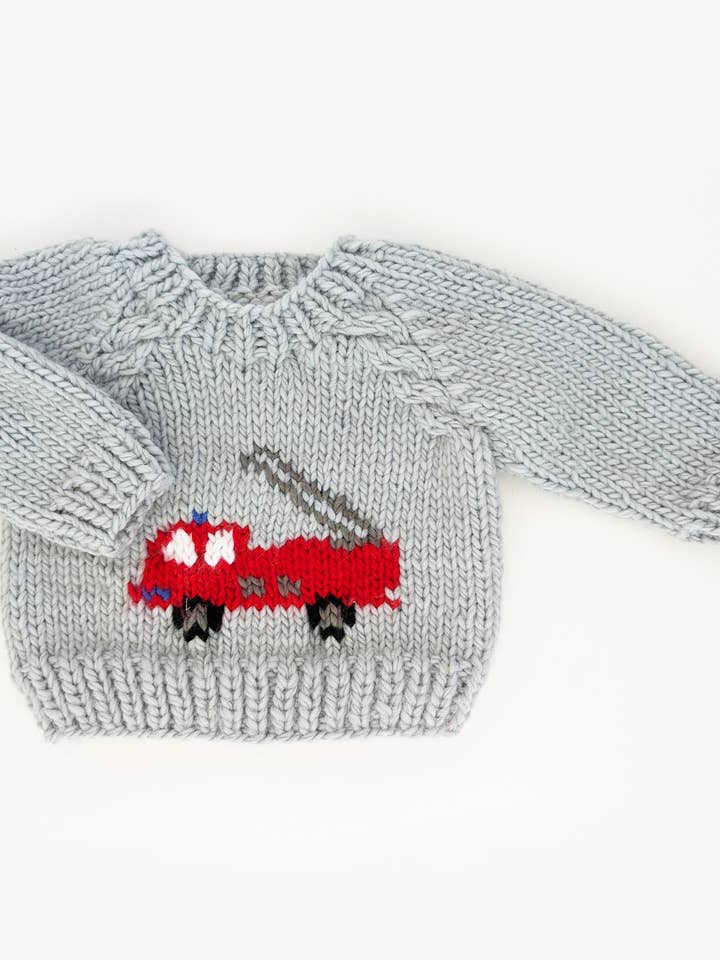 Huggalugs Crewneck Sweater in Firetruck