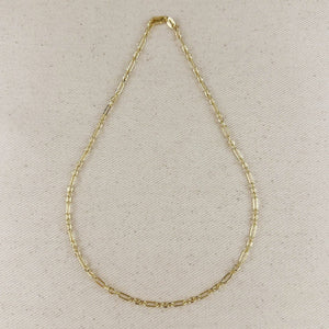 GoldFi - 18k Gold Filled 3x1 Alternated Paperclip Necklace 16 inch