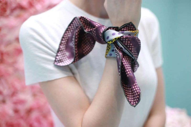 Jessie Zhao New York Silk Bandana Scarf in Yellow Leopards