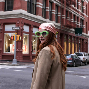 Jessie Zhao New York Double Sided Silk Scarf in Color Recombination