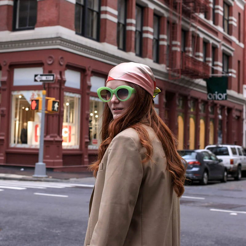 Jessie Zhao New York Double Sided Silk Scarf in Color Recombination