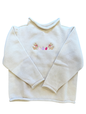 A Soft Idea Bunny Besties Roll Neck Sweater in Natural