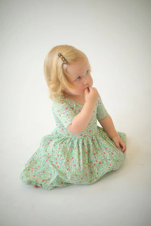 Good Apples Twirl Dress in Spring Green Floral