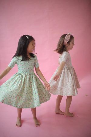 Good Apples Twirl Dress in Spring Green Floral