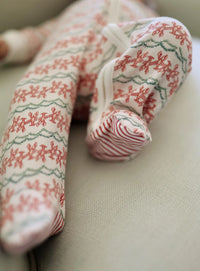 Joy Street Zip Footie in Christmas Lobsters